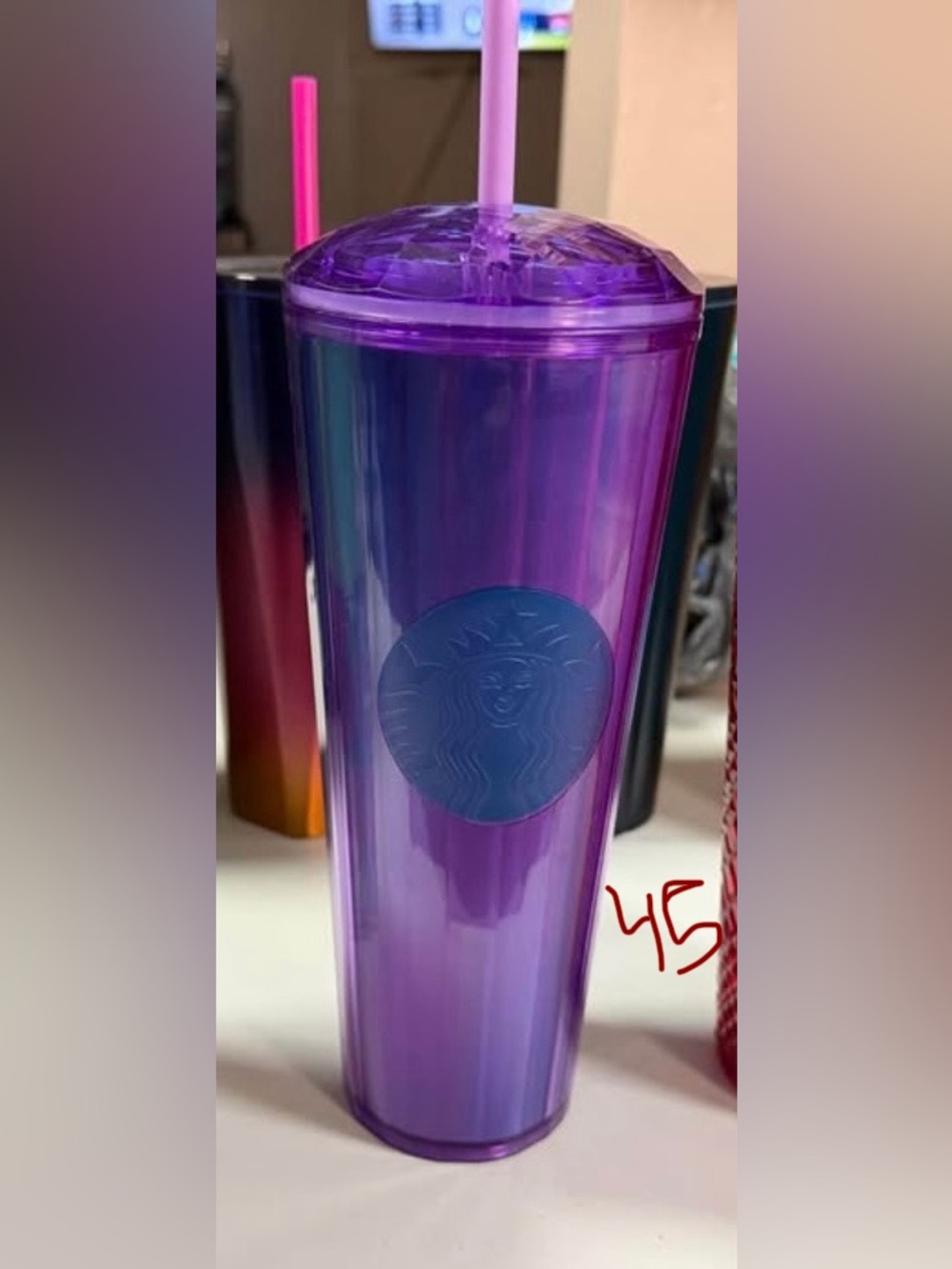 Starbucks Periwinkle Prism Purple Iridescent Geometric Lid Blue Siren Tumbler